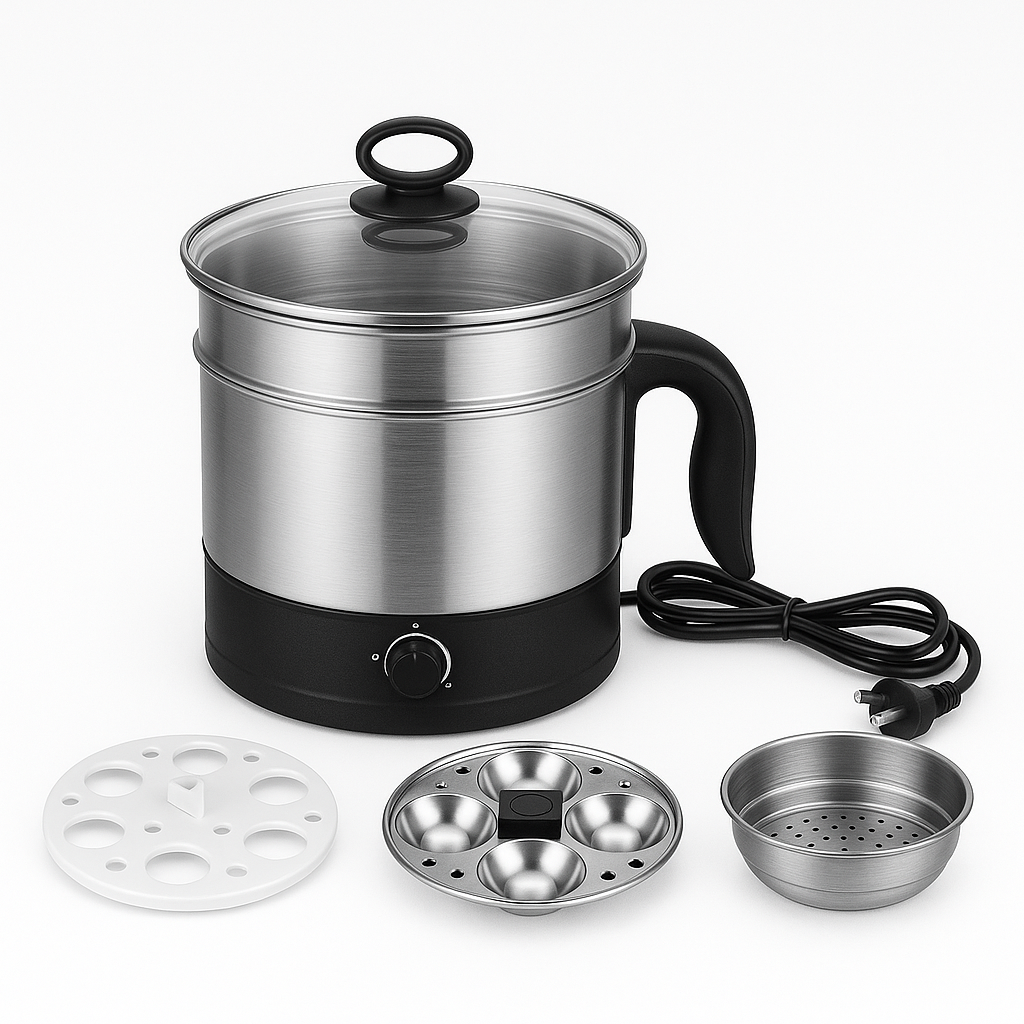 Electric Multi Cooker with Idli, Egg & Steamer Racks